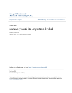 Stance, Style, and the Linguistic Individual