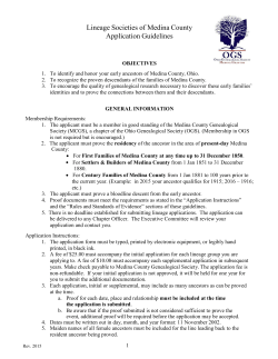 Lineage Society Guidelines - Medina County Genealogical Society