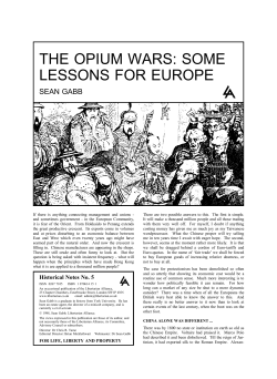 the opium wars: some lessons for europe