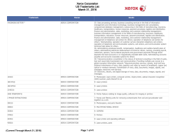 Xerox Corporation US Trademarks List