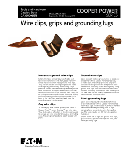 CA325009EN Wire Clips, Grips and Grounding Lugs