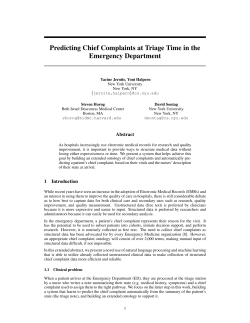 Predicting Chief Complaints at Triage Time in the Emergency