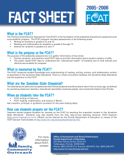 FCAT Fact Sheet - K-12 Student Assessment