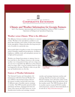 Climate and Weather Information for Georgia Farmers