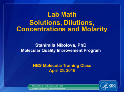 Lab Math Molarity