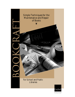 Simple Techniques for the Maintenance and Repair of Books k