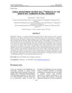 Coral recruitment on Reef BallTM modules at the Benete Bay