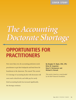 The Accounting Doctorate Shortage The