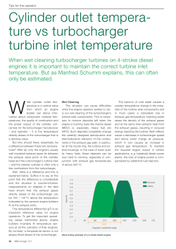 Cylinder outlet tempera- ture vs turbocharger turbine inlet temperature