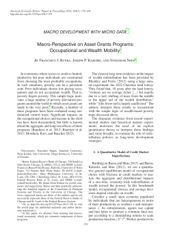 Macro-Perspective on Asset Grants Programs: Occupational and