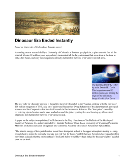 Dinosaur Era Ended Instantly - University of Colorado Boulder
