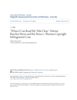 "When I Can Read My Title Clear": Harriet Beecher Stowe and the