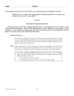 US DBQ Woman Suffrage and Civil Rights Movement