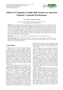 Effects of Cumulative Family Risk Factors on American Students