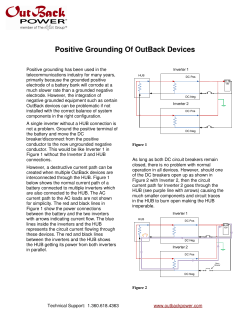 Positive Grounding Of OutBack Devices