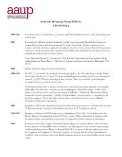 A Short History of American University Patent Policies