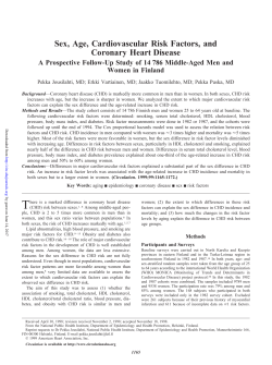 Sex, Age, Cardiovascular Risk Factors, and Coronary Heart Disease