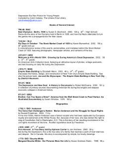 Depression Era Non-Fiction for Young People Compiled by Carol
