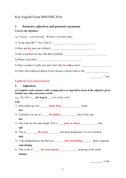 Key English Exam BM/FMS 2016