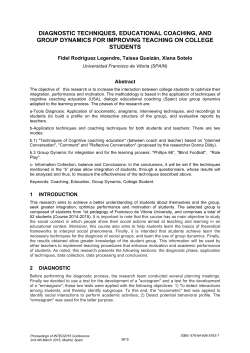 diagnostic techniques, educational coaching, and group dynamics