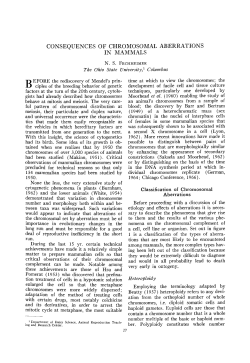 CONSEQUENCES OF CHROMOSOMAL ABERRATIONS IN