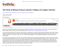 The Myth of Human Progress and the Collapse of Complex Societies