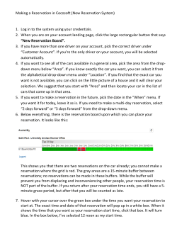 Making a Reservation in Cocosoft (New Reservation System) 1. Log