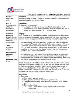 Structure and Functions of the Legislative Branch
