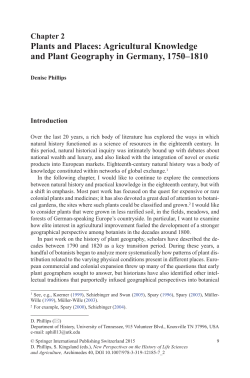 Plants and Places: Agricultural Knowledge and Plant Geography in