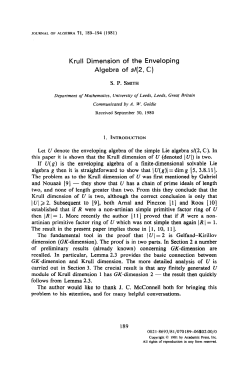 The Krull dimension of the enveloping algebra of sl(2,C)
