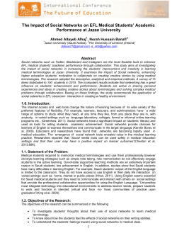 The Impact of Social Networks on EFL Medical Students` Academic