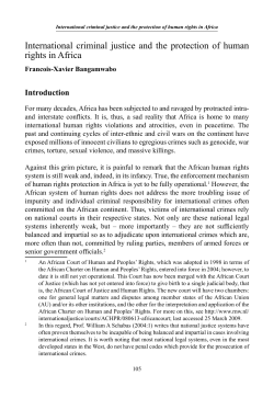 International criminal justice and the protection of human rights in