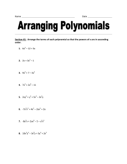 Arranging Polynomials