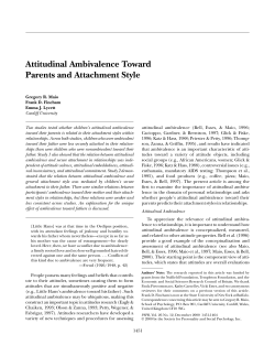 Attitudinal Ambivalence Toward Parents and Attachment
