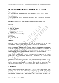 Physical/Mechanical Contamination of Water