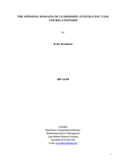 THE OPPOSING DOMAINS OF LEADERSHIP: INTEGRATING TASK