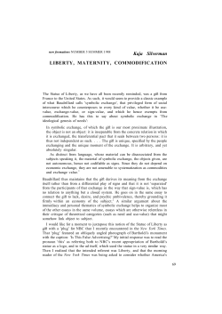 Kaja Silverman LIBERTY, MATERNITY, COMMODIFICATION