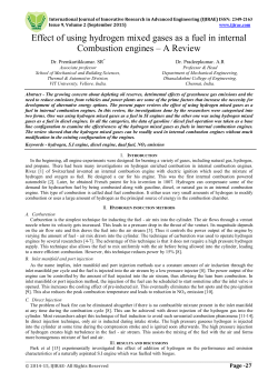 Effect of using hydrogen mixed gases as a fuel in internal