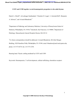 1 CCR7 and CCR9 together recruit hematopoietic