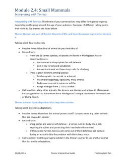 Module 2.4: Small Mammals - The Maryland Zoo in Baltimore