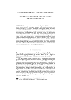 Contrastive Focus Reduplication in English (The