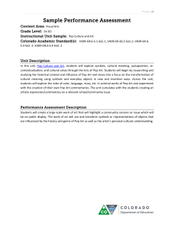 Pop Culture and Art Performance Assessment