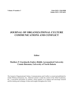 journal of organizational culture communications