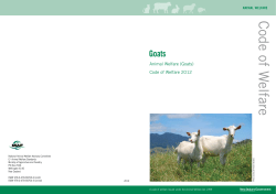 Code of Welfare - Goats 2012