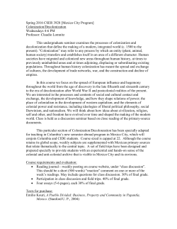 Spring 2016 CSER 3928 - Office of Global Programs