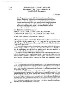 Joint Platform Proposals to the 1960 Democratic Party Platform