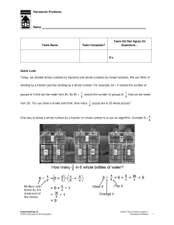 Homework Problems Name Team Name Team Complete? Team