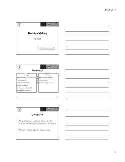 Lecture 4 Decision Making handouts for print