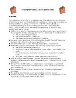 BOOK REPORT VISUAL AID/PROJECT CHOICES INTERVIEW
