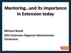 Mentoring&hellip; - Oregon State University Extension Service